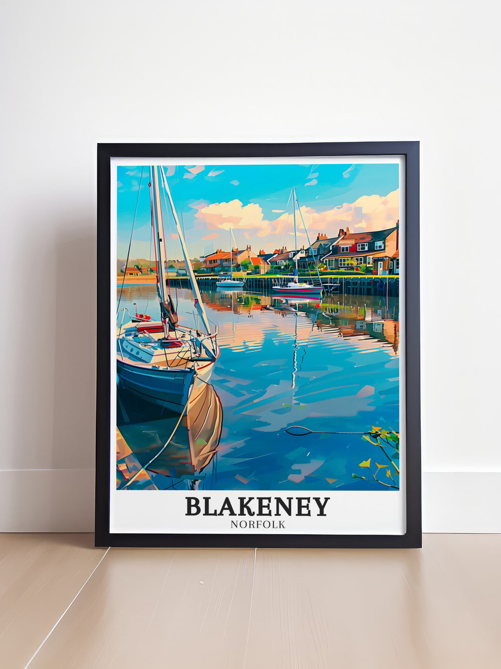 Norfolk Coast Wall Poster captures the natural beauty and historical charm of Blakeney Harbour, making it a perfect piece for those who appreciate scenic UK coastal destinations. This travel print adds a serene touch to any decor.