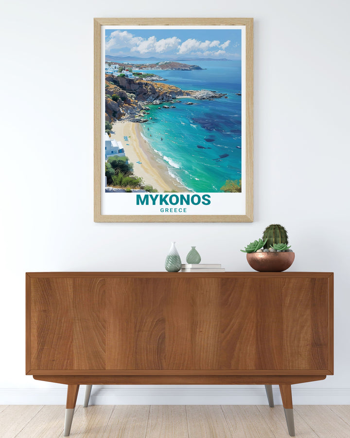 Transform your home with Elia Beach modern prints capturing the essence of Mykonos vibrant atmosphere and stunning landscapes perfect for elegant home decor