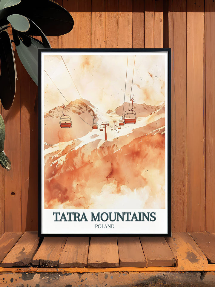 Beautiful Tatra Poster Art with Kasprowy Wierch and Giewont Mountain showcasing the majestic Tatra Mountains ideal for gifts or enhancing your home decor with a touch of natural elegance