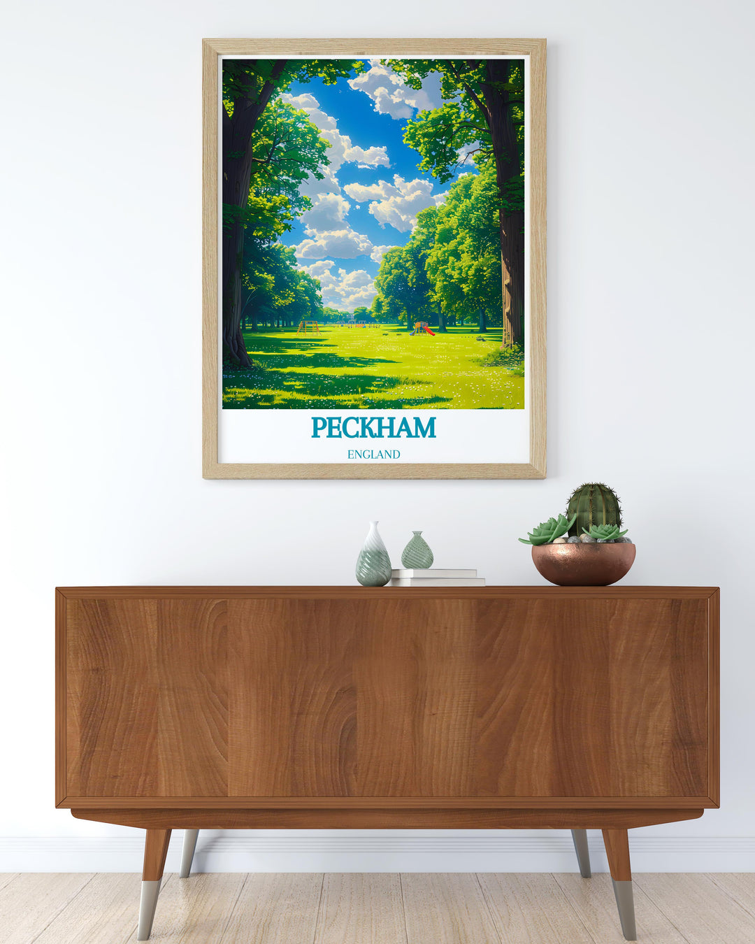 Peckham Rye Park stunning living room decor print representing the charm of South London perfect for adding a serene touch to your home and stylish wall art.