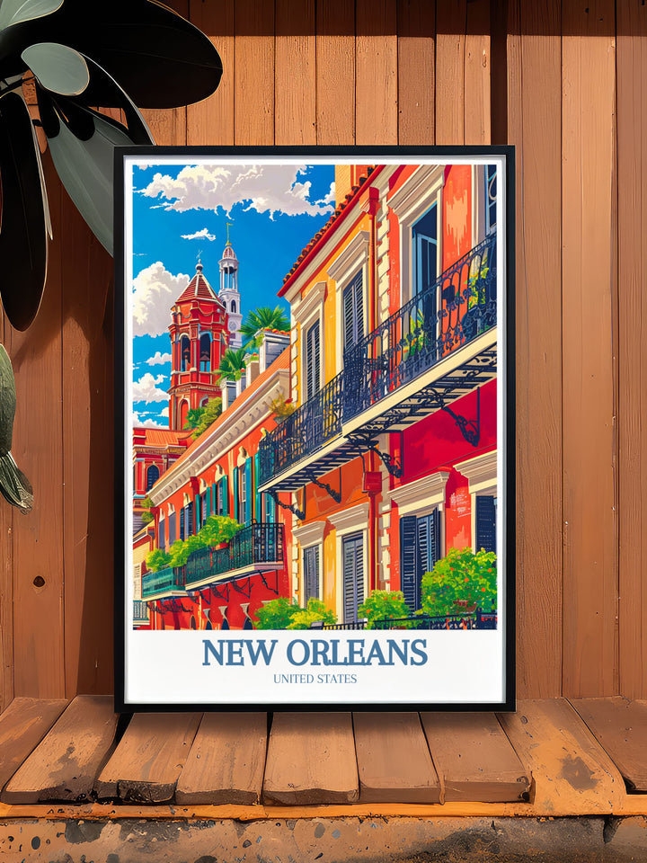 Charming New Orleans decor featuring the French Quarter and St. Louis Cathedral ideal for adding a touch of Louisiana flair to your home