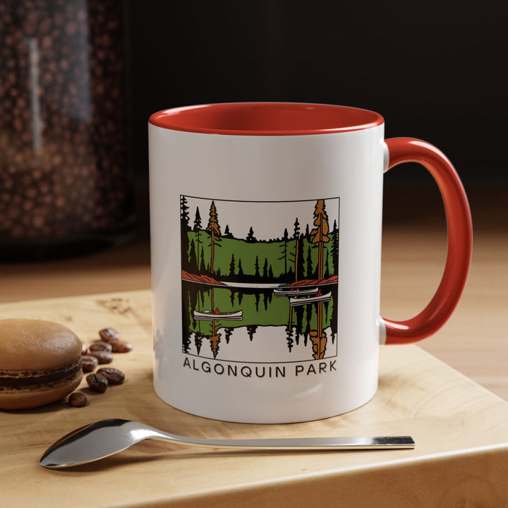 A beautifully designed Algonquin Park Ontario mug showcasing the natural beauty of the park. Perfect for coffee and tea lovers, it features vibrant artwork inspired by Algonquin Park's wildlife and scenic landscapes. Durable and dishwasher safe, it is an excellent keepsake for nature enthusiasts.