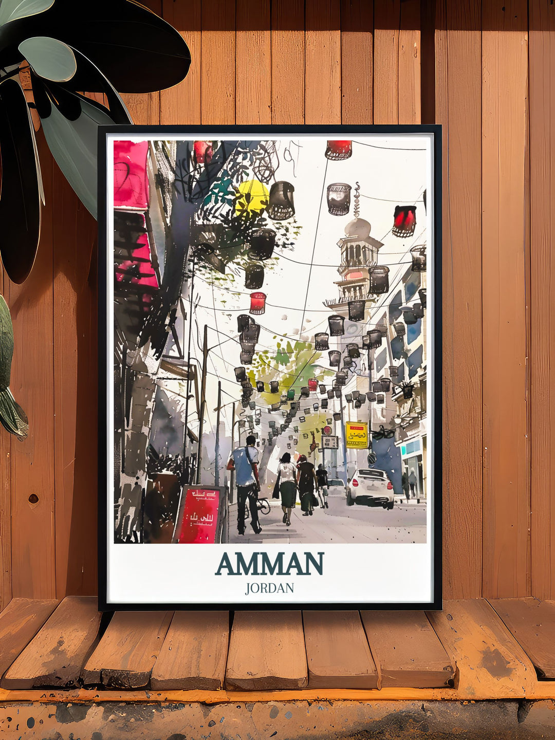 Unique Amman Wall Art featuring Rainbow Street King Abdullah Mosque bringing the historical and modern blend of Amman to your living space through exquisite artwork