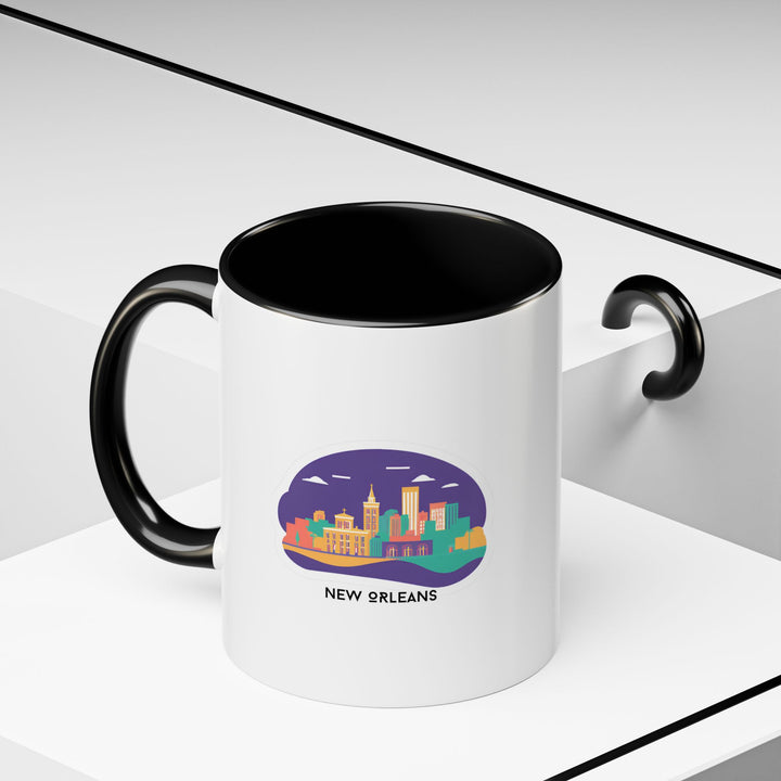 A New Orleans Mug with vibrant artwork that celebrates the energy of the Big Easy. Dishwasher-safe and microwave-safe, this ceramic mug is ideal for everyday use, adding a touch of New Orleans to your morning routine.