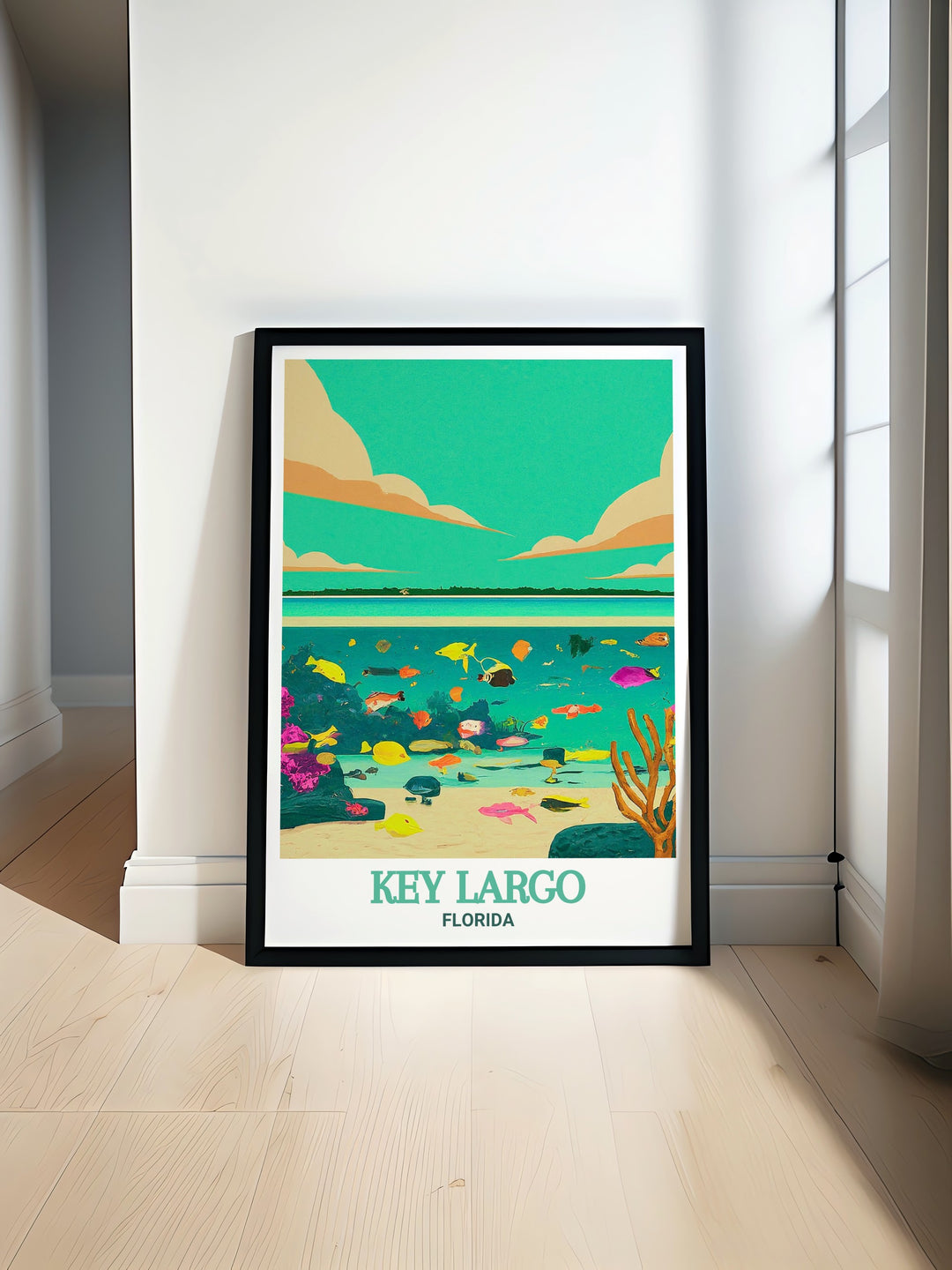 Key Largo travel poster and John Pennekamp Coral Reef State Park wall art bring the beauty of Florida into your home with vibrant colors and intricate designs perfect for nature lovers and travel enthusiasts looking to enhance their home decor with tropical prints.