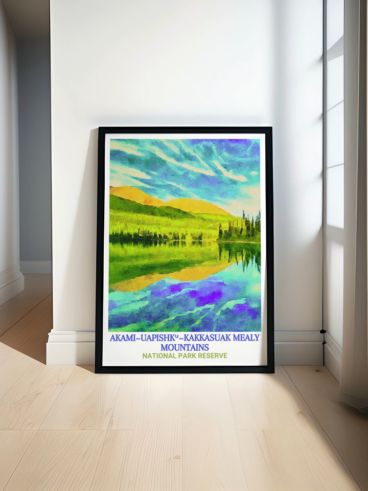 This framed art print of the Mealy Mountains features the scenic beauty of Atikonak Lake and the untouched wilderness of Newfoundland. Its the perfect piece for anyone who has explored or dreams of exploring Canadas national parks.