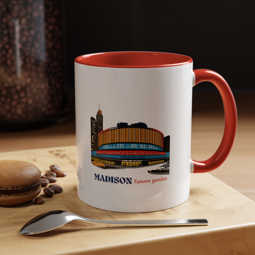 A stylish Madison Square Garden mug crafted from durable ceramic with intricate artwork of New York’s famous venue. Ideal for daily use, it is microwave-safe, dishwasher-friendly, and perfect for coffee or tea enthusiasts.