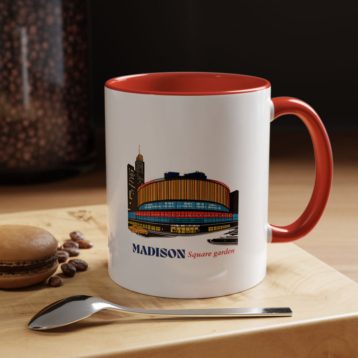 A stylish Madison Square Garden mug crafted from durable ceramic with intricate artwork of New York’s famous venue. Ideal for daily use, it is microwave-safe, dishwasher-friendly, and perfect for coffee or tea enthusiasts.