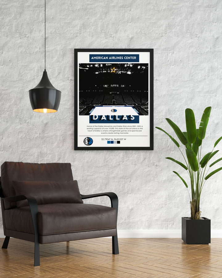 Our collection of AT and T Stadium Posters and Globe Life Field prints feature the legendary American Airlines Center. These posters are ideal for fans of the NFL and MLB and make fantastic Fathers Day Gifts that will be cherished for years.