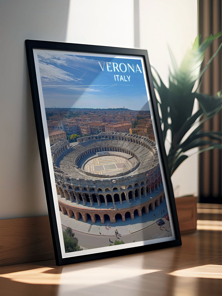 Elegant Arena de Verona artwork depicting the timeless beauty of this iconic Verona landmark ideal for adding a touch of Italian art to any home decor or as a thoughtful Italy travel gift for lovers of Verona and its rich history.