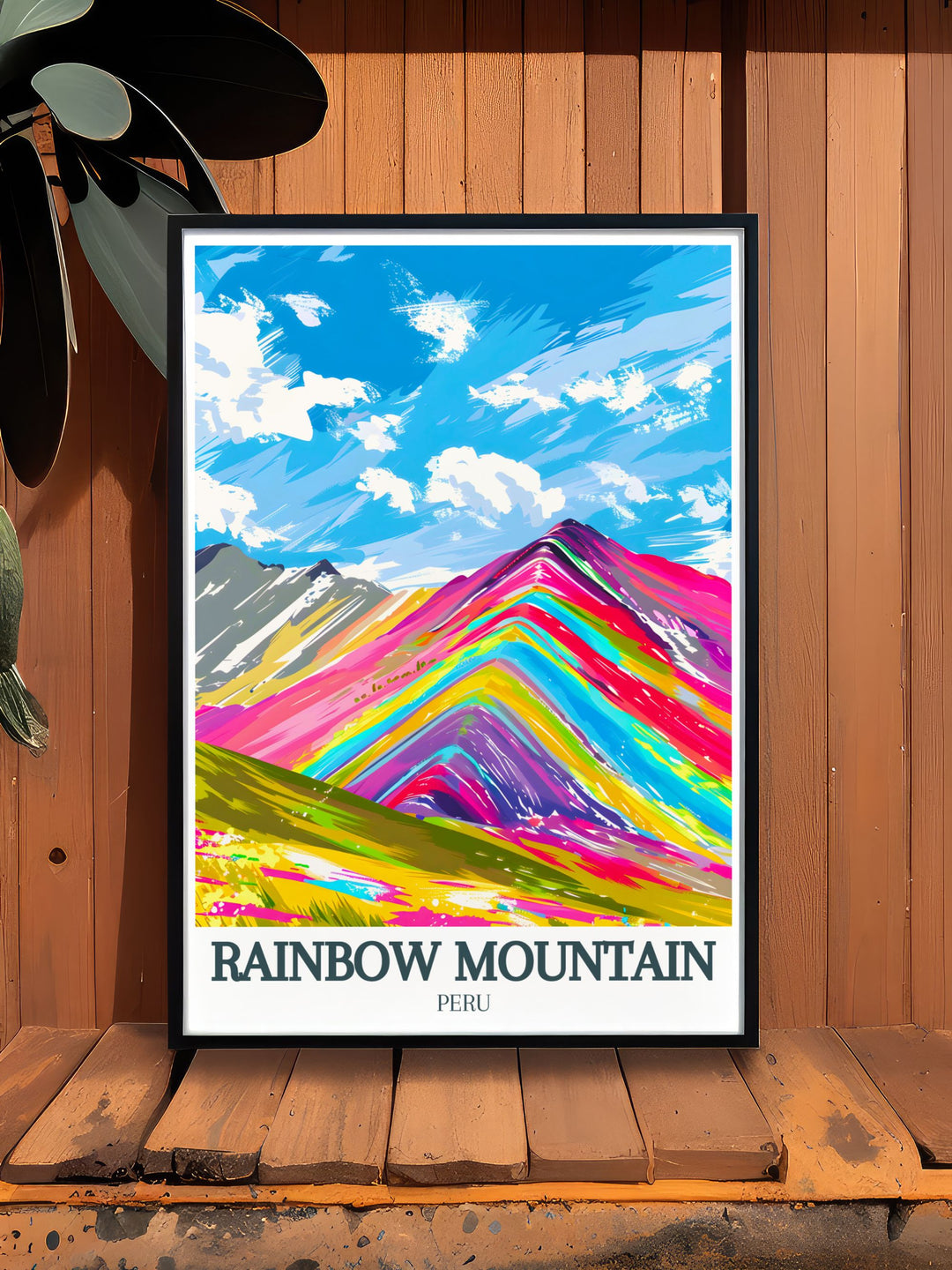 Beautiful Rainbow Mountain decor from the Cusco region Andes Mountains perfect for enhancing your home with vibrant Peru prints and modern artwork inspired by nature.