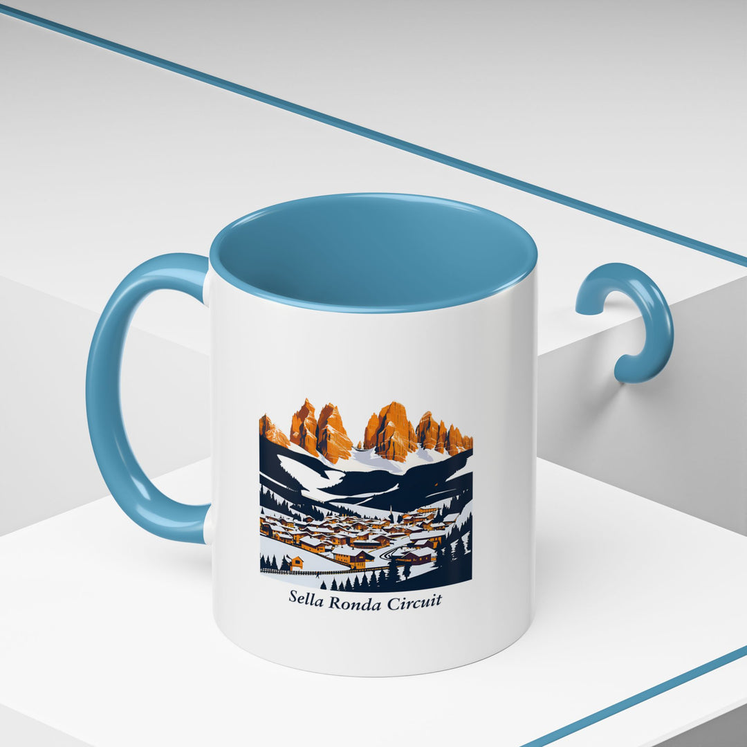 The Sella Ronda Circuit mug brings the beauty of Italy’s Dolomites to your home. With vibrant artwork and a durable design, it is perfect for enjoying hot drinks. A great gift for skiing lovers and those who appreciate mountain adventures.