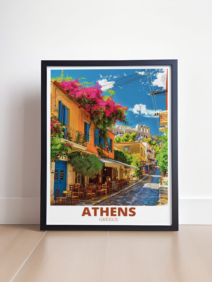 PlakaNeighborhood Prints showcasing the charm and character of Athens perfect for home decor and gifts capturing the vibrant spirit and history of Greece in stunning detail