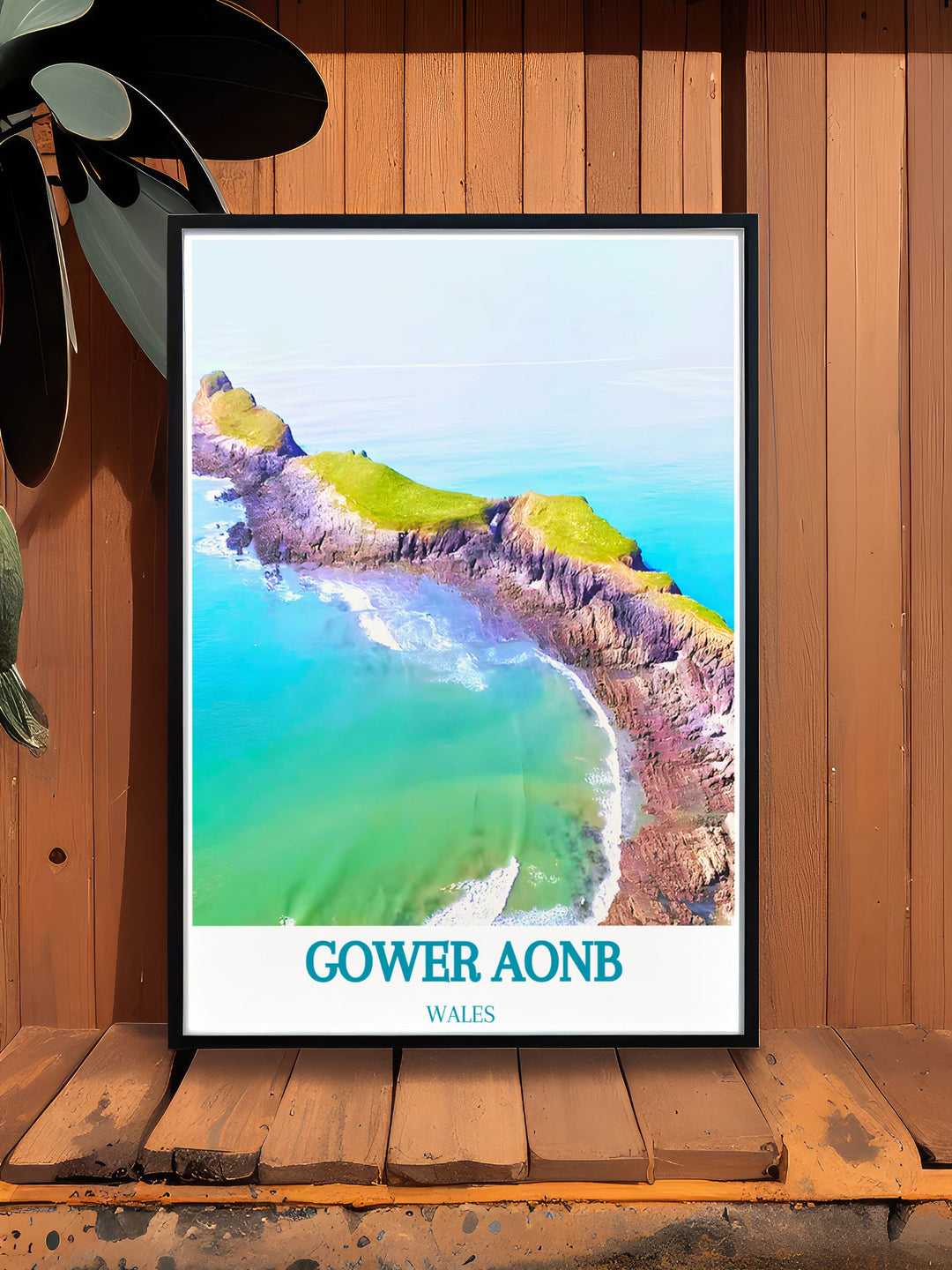 Gower Wales print featuring Rhossili Bay and Worms Head a unique addition to your art collection and an inspiring gift for travel enthusiasts