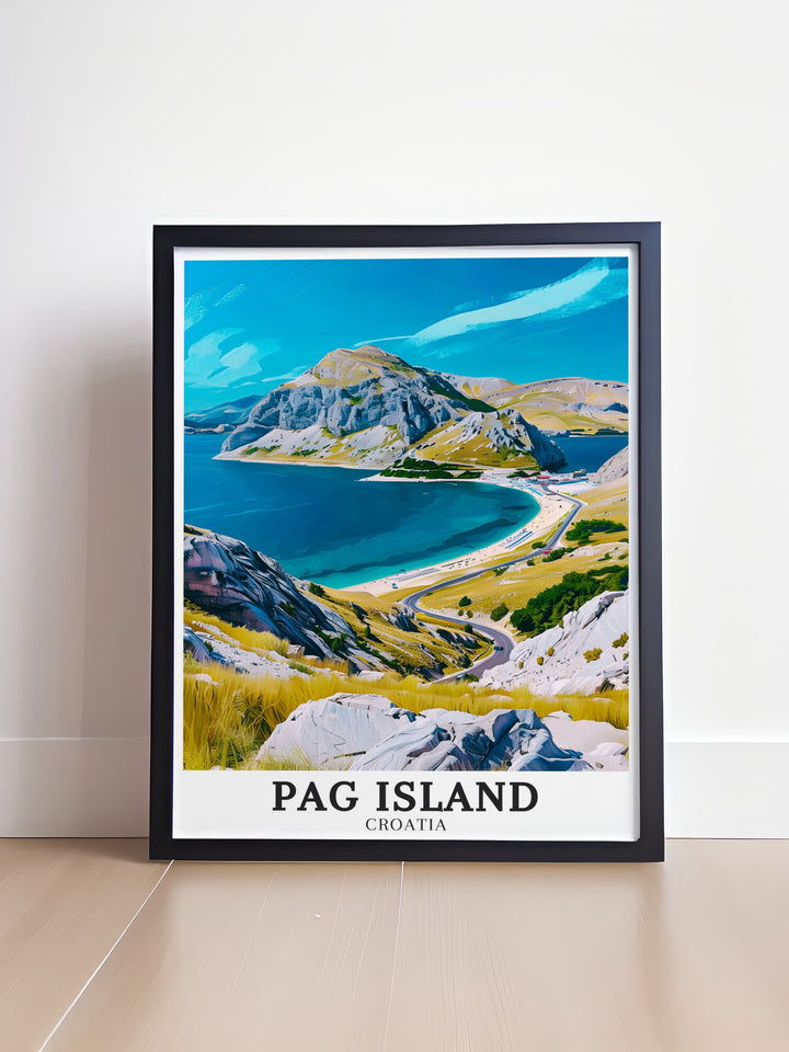 Pag Island Art from Northern Velebit National Park Velebit Mountains a beautiful piece of Croatia Wall Art that adds a touch of elegance and serenity to any room perfect for those who love to bring nature and travel inspired art into their homes.