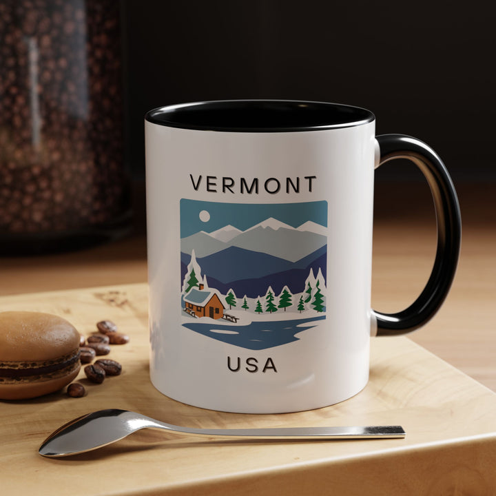 A gorgeous Vermont USA mug that celebrates the beauty of Vermont’s countryside. Perfect for coffee and tea lovers, it combines functionality and artistic design. Dishwasher and microwave safe, this mug is a meaningful gift or keepsake.