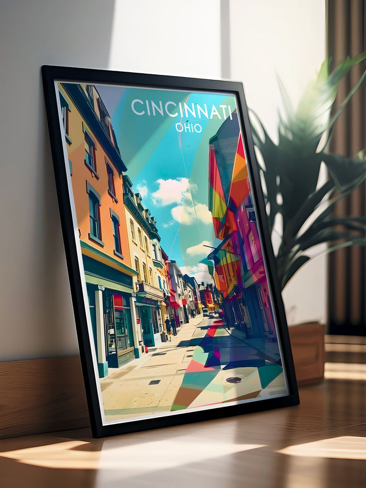 Experience the local flavor of Cincinnati with a stunning print of Findlay Market. This artwork captures the lively scenes and community spirit, bringing a piece of the city into your home.