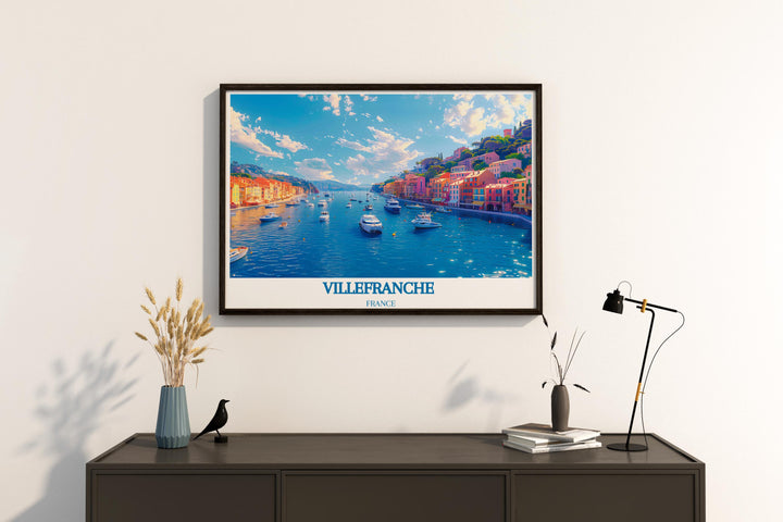 Villefranche sur Mer Harbor modern prints are designed to elevate your home decor with the beauty of the French Riviera These stunning prints feature vibrant colors and intricate details making them a perfect choice for those who appreciate coastal elegance and sophisticated design