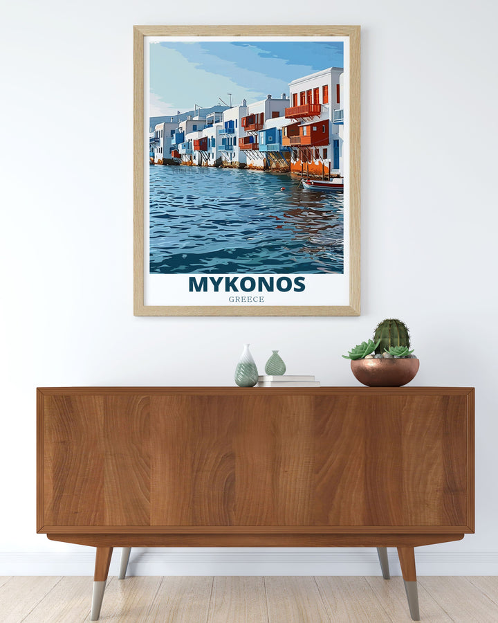 Transform your home with Little Venice modern prints capturing the charm of Mykonos vibrant atmosphere and stunning landscapes perfect for elegant home decor