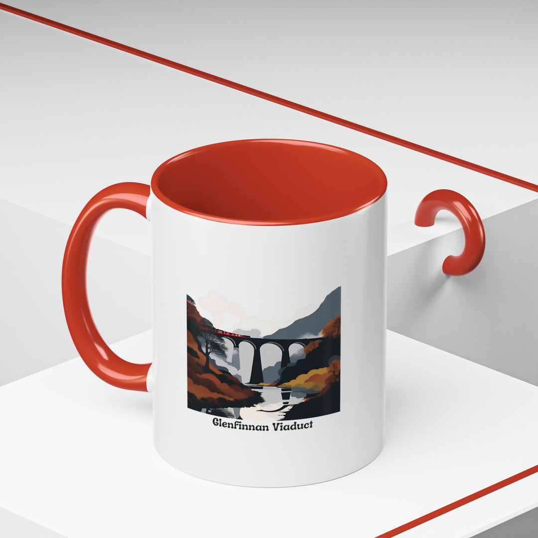 This Glenfinnan Viaduct mug highlights the beauty of the Scottish Highlands with intricate artwork. Ideal for hot beverages, its durable ceramic build ensures lasting quality and style for your drinkware.