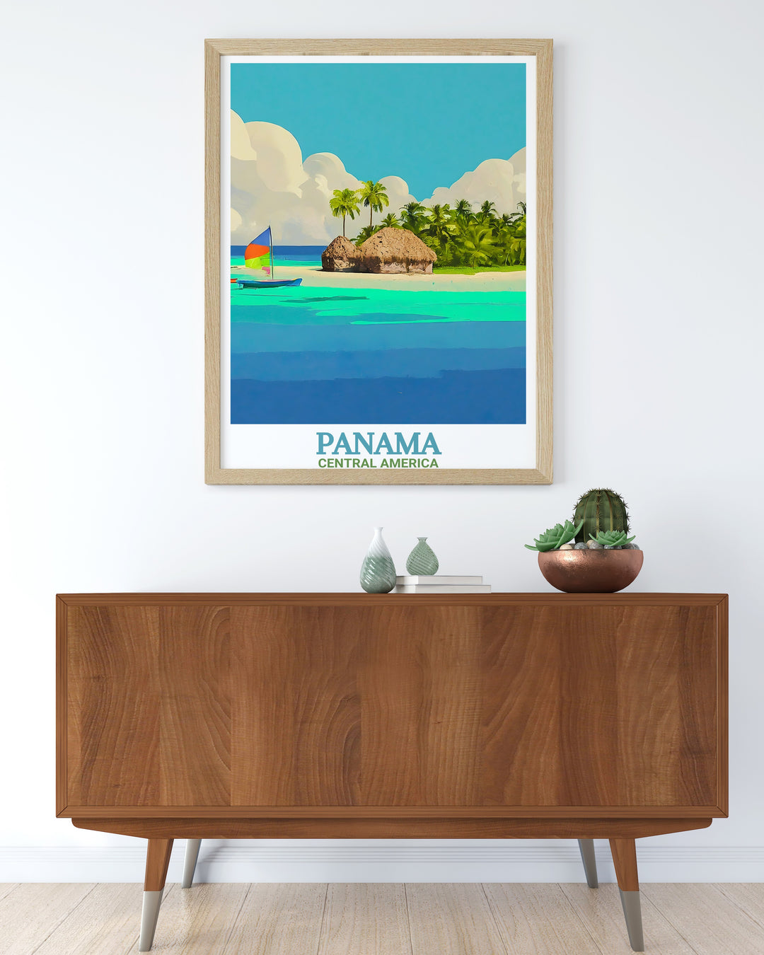 Bring a touch of paradise to your home with this San Blas Islands travel poster. Depicting the tropical scenery of Panamas hidden gem, this artwork is the ideal decor for beach lovers and adventurers alike.