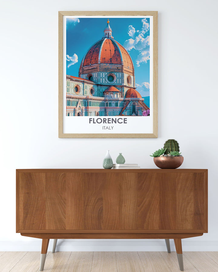 Scenic art piece of Florence Cathedral, emphasizing its role as a cultural and historical icon in Italy.