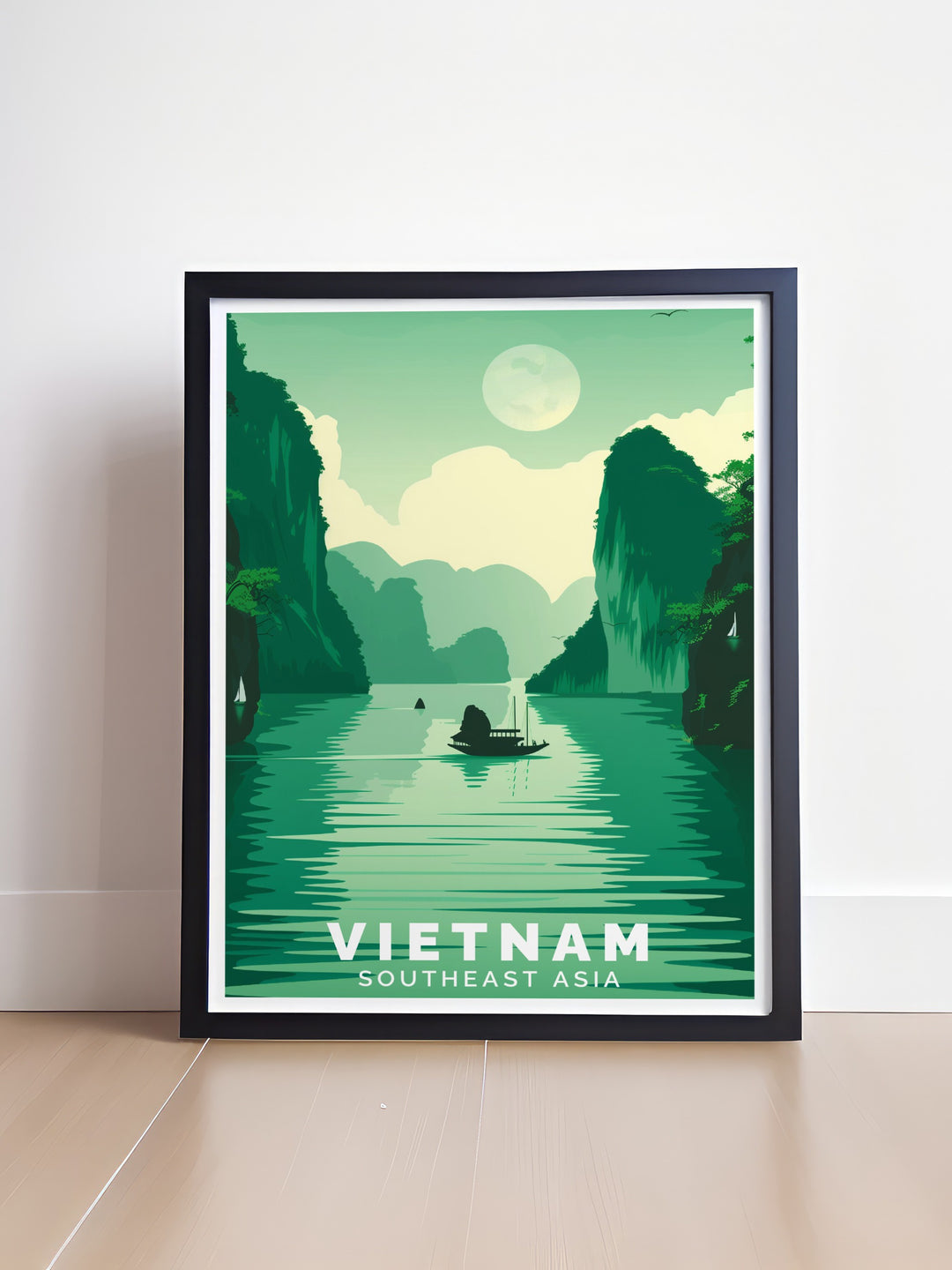 Vietnam Canvas Art showcasing the beauty of both Ha Long Bay and Hanoi. This canvas art brings together nature and culture in one piece, ideal for anyone looking to add exotic flair to their home or office decor.