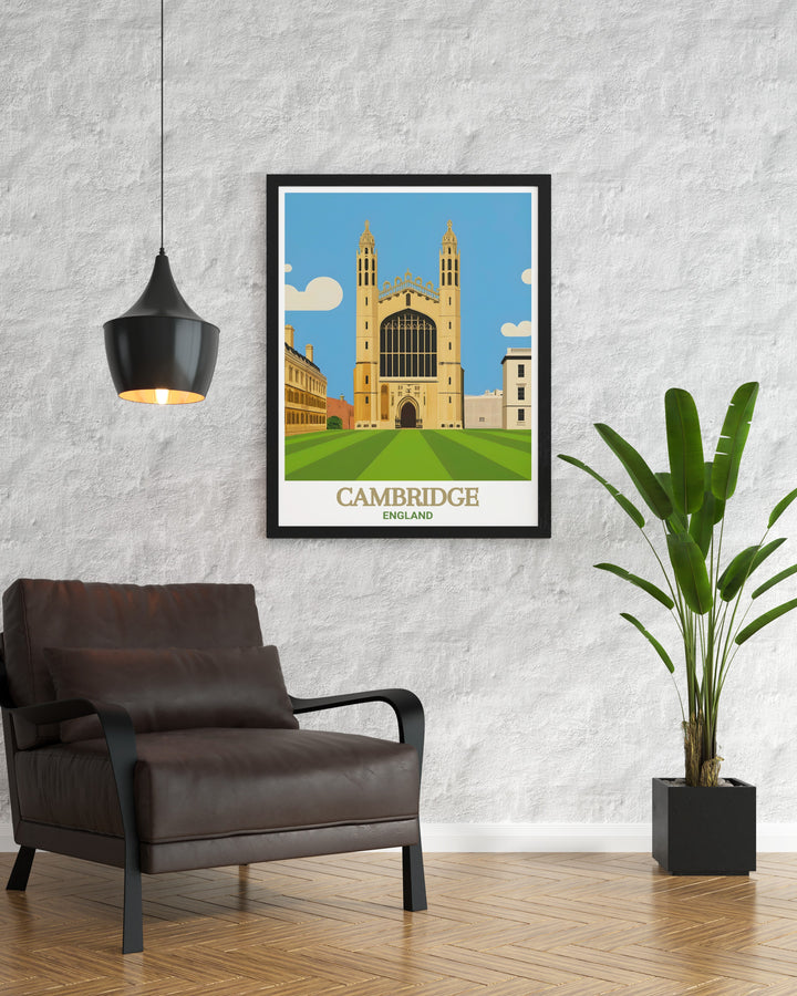 Kings College Chapel modern prints offer a contemporary twist on classic architecture perfect for creating an elegant home atmosphere with stunning living room decor