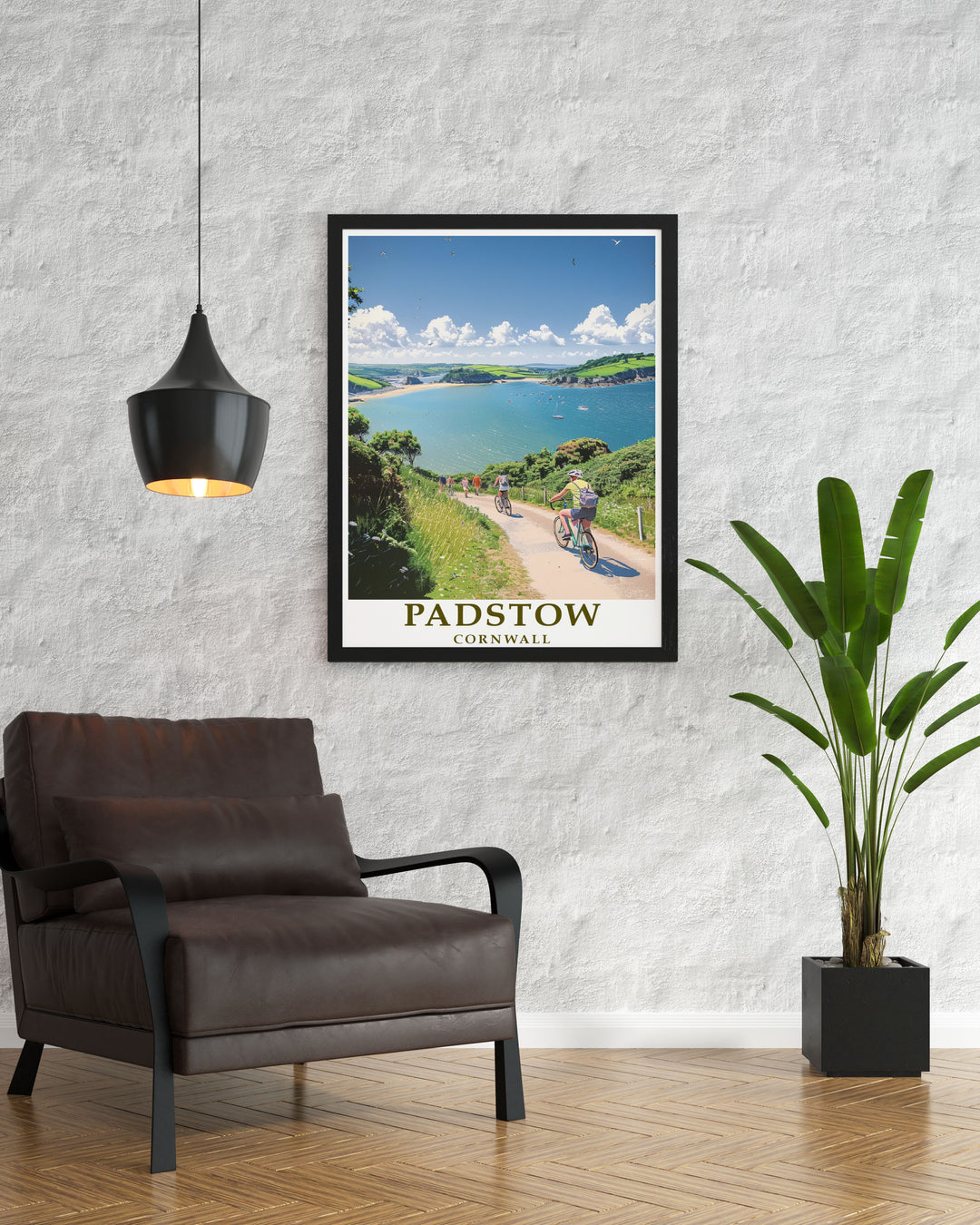 Cornwall Print of Padstow Harbour showcasing the picturesque fishing town perfect for any UK travel poster collection stunning Padstow Estuary and Camel Trail modern prints ideal for bringing the beauty of Cornwall into your home decor