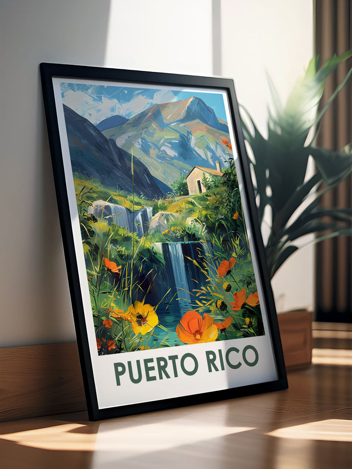 Captivating Arecibo Photography and El Yunque National Forest Travel Poster. This print brings the charm of Arecibo and the serene beauty of El Yunque to life, perfect for nature lovers and anyone looking for unique personalized gifts and elegant home decor.