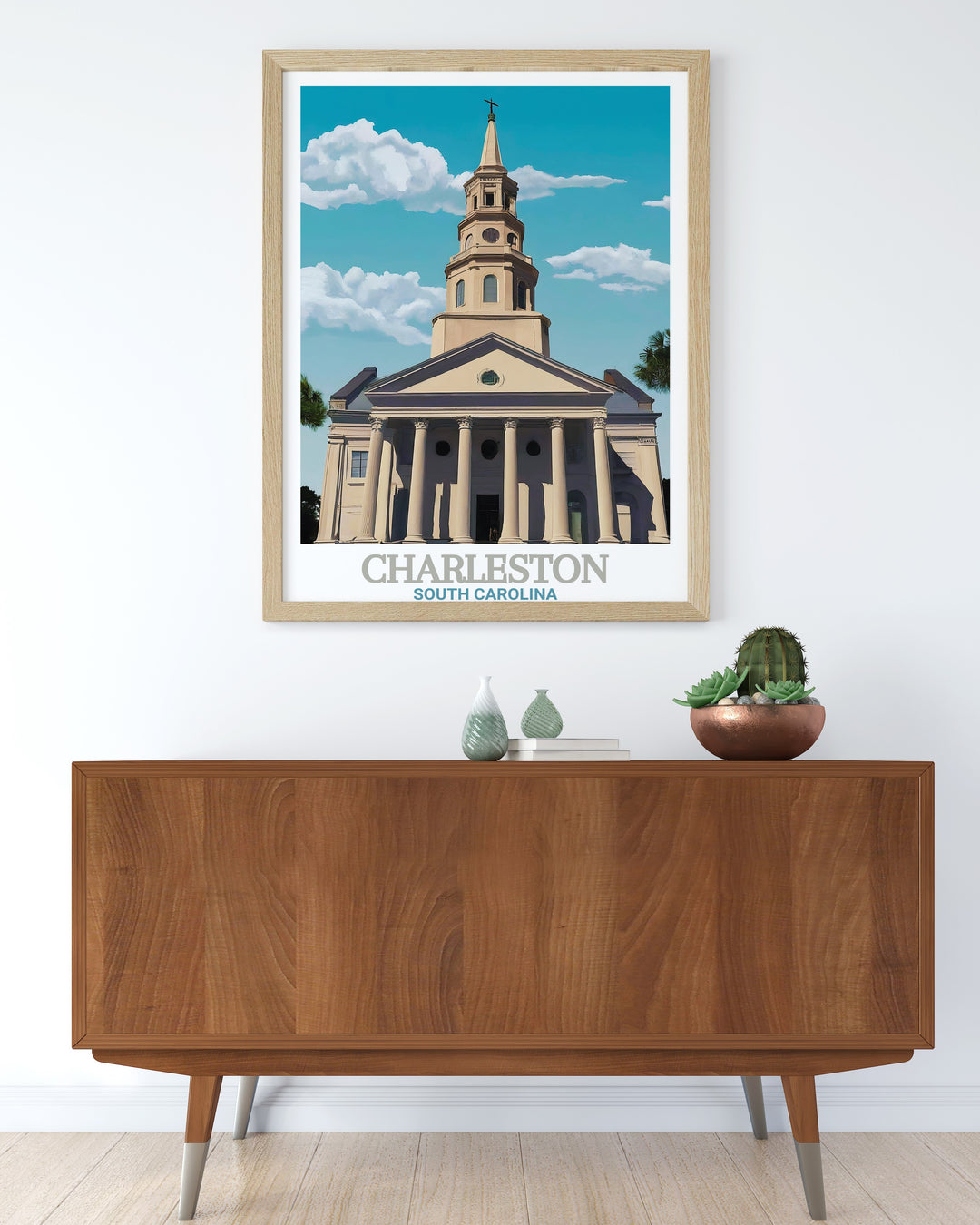 Stunning St. Michaels Church vintage print featuring the picturesque architecture and rich history of Charleston perfect for anniversary gifts birthday gifts or Christmas gifts for those who love Charleston