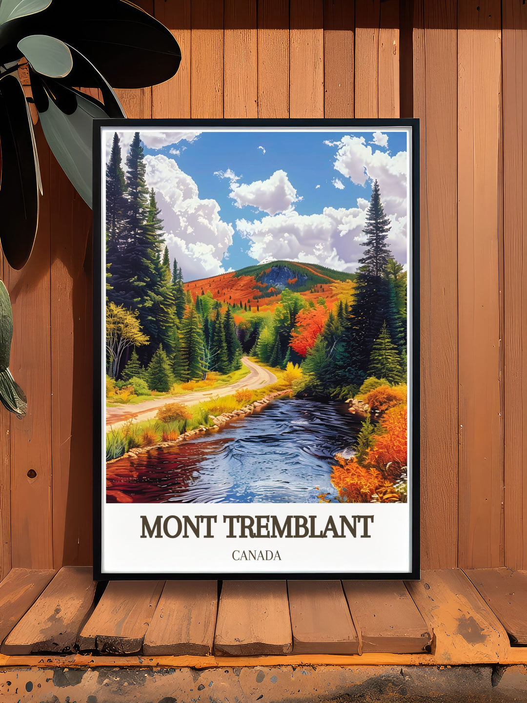 Framed print of Mont Tremblant National Park showcasing the stunning landscapes of Mont Tremblant Ski Resort and the Laurentian Mountains perfect for adding a touch of elegance and natural beauty to any room in your home or office.