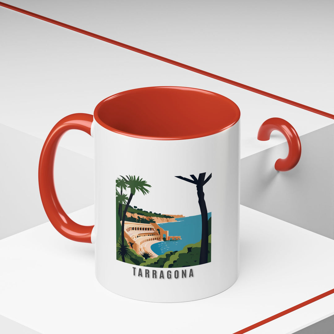 A stylish Tarragona Spain mug perfect for adding a touch of Spanish elegance to your daily life. Showcasing detailed designs of iconic landmarks, it is dishwasher and microwave safe. A meaningful gift for travelers, collectors, or those who appreciate Tarragonas beauty.