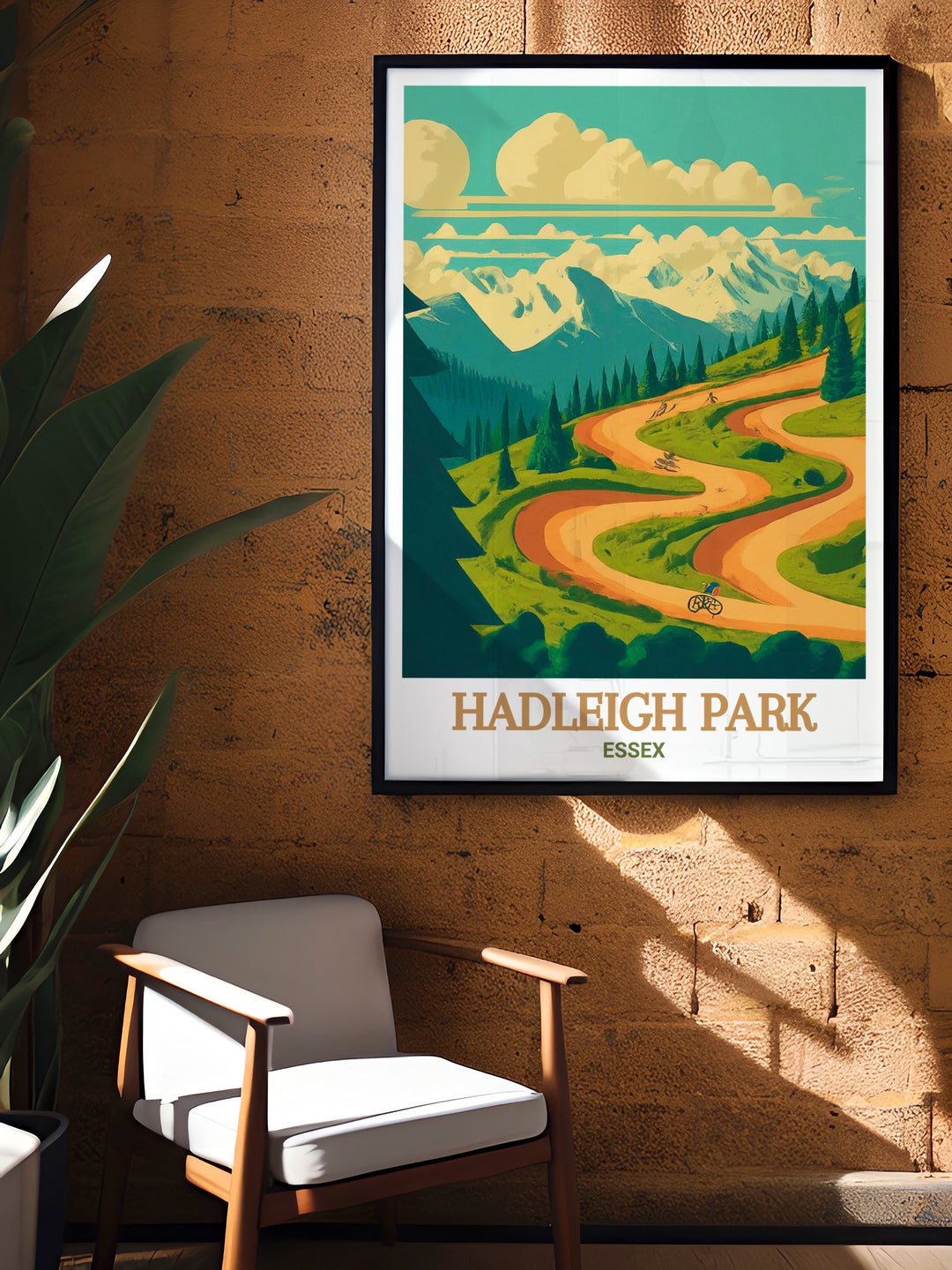 Essex scenic posters showcasing Hadleigh Parks mountain biking trails and the Olympic Mountain Bike Course. Perfect for home decor and gifts. Experience the thrill and charm of Hadleigh Park through this beautifully crafted artwork.