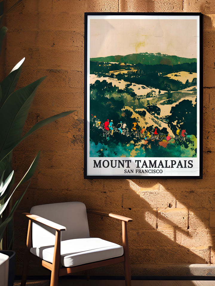 California artwork featuring the scenic Mount Tamalpais, with additional views of Mount Diablo and Muir Park. An elegant home decor piece that celebrates Californias beauty.