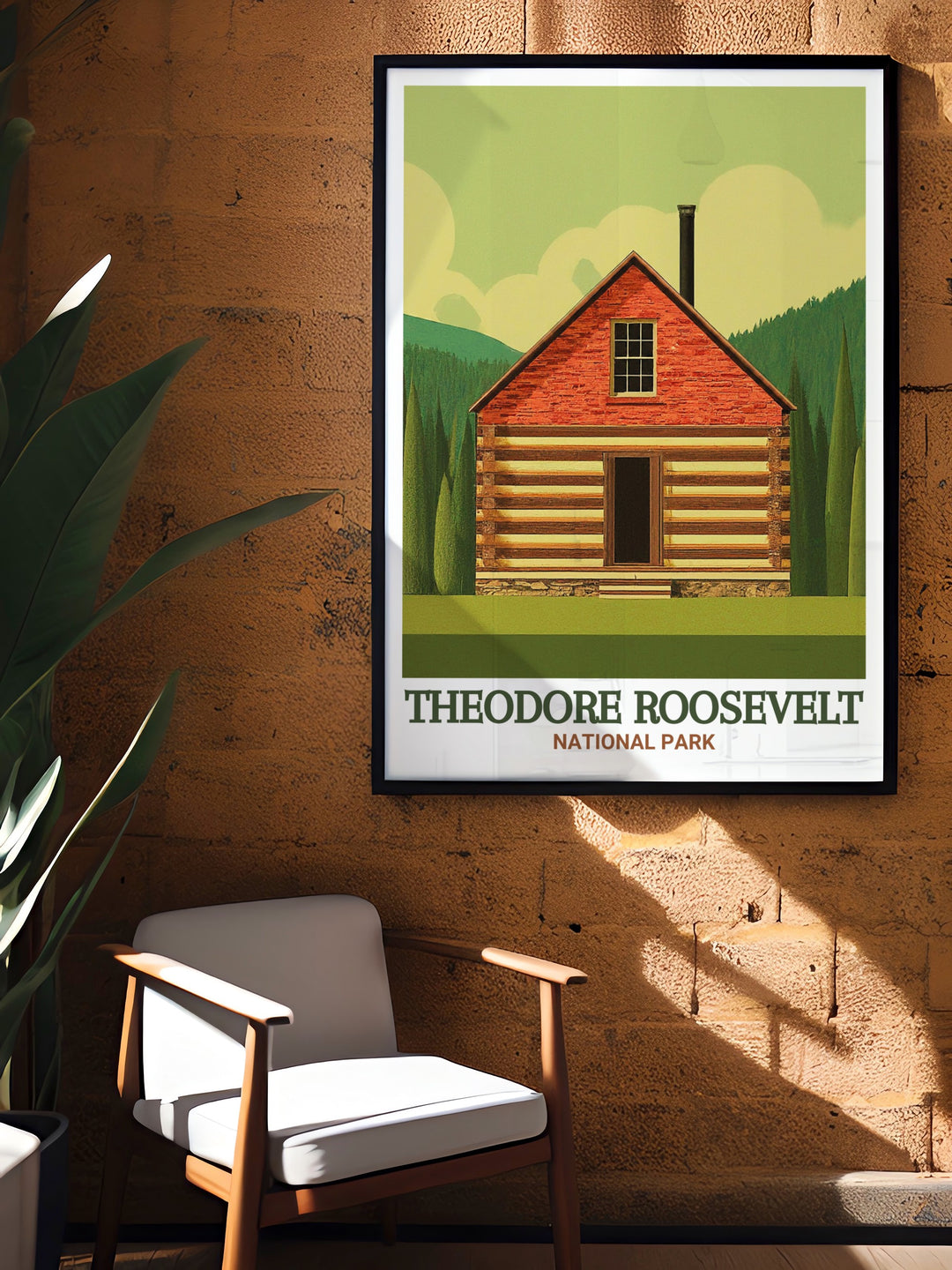 Theodore Roosevelt National Park poster featuring Wind Canyon Trail offers a serene and majestic view perfect for adding a touch of the great outdoors to your home decor this artwork is a must have for those who love National Park Travel.