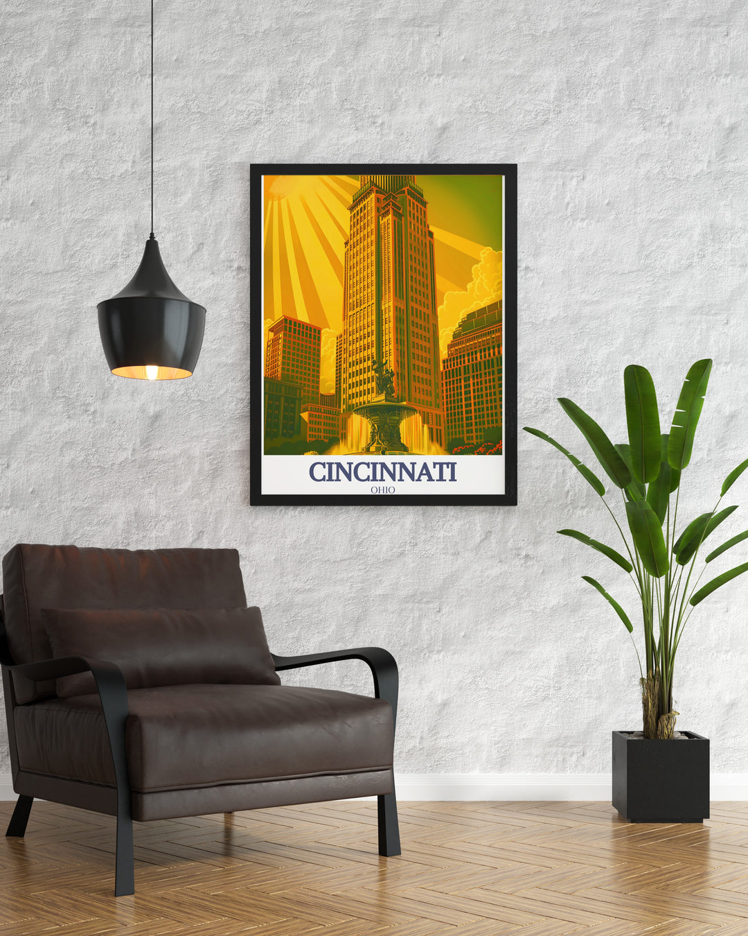 Stunning Cincinnati wall art featuring Carew Tower and Tyler Davidson Fountain a celebration of the citys rich heritage and architectural marvels perfect for personalized gifts and special occasions