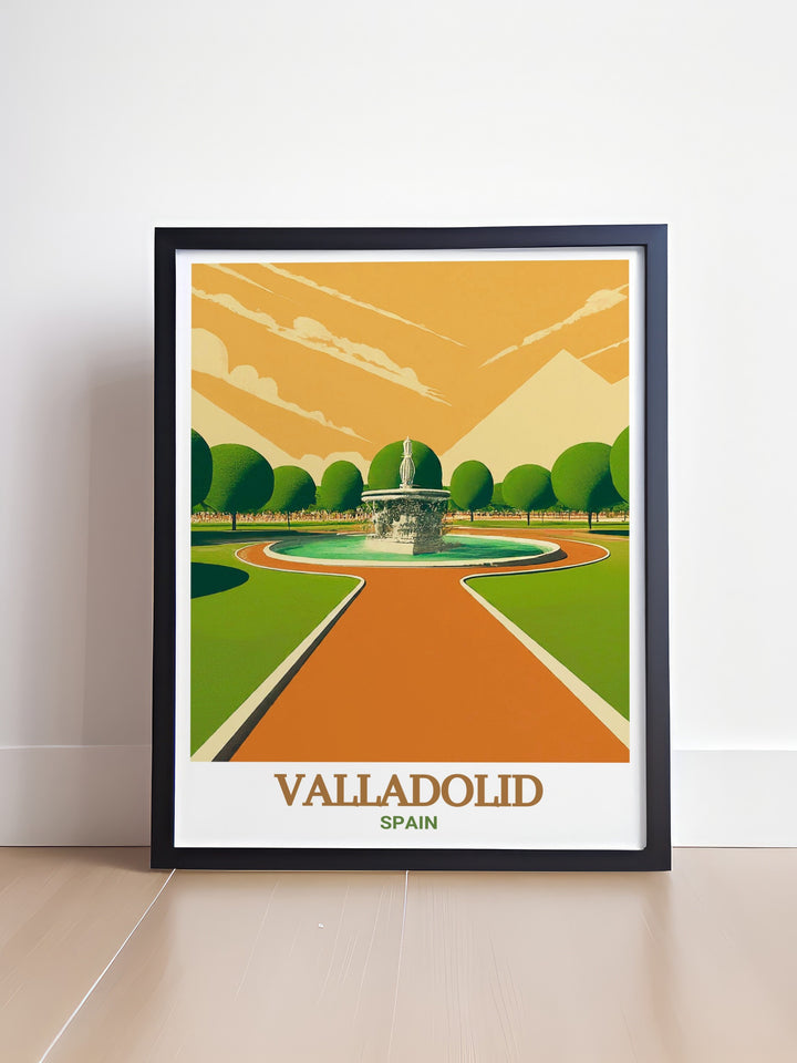 Bring the charm of Valladolid into your home with this Campo Grande Park travel print. Featuring lush landscapes, tranquil paths, and a vibrant environment, it is ideal for anyone looking to add a touch of Spain to their living space. This canvas art is a great gift for art lovers and travelers who appreciate the beauty of nature.