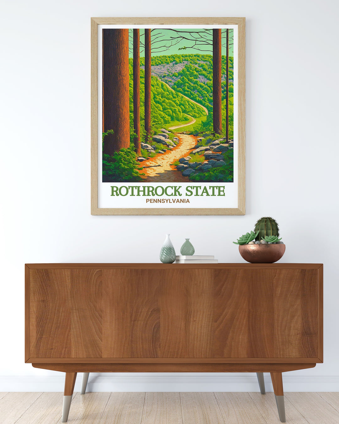 This Rothrock State Forest print highlights the famous trails in Pennsylvania, making it an ideal gift for hikers or a stunning addition to your homes decor. The perfect artwork for outdoor enthusiasts.