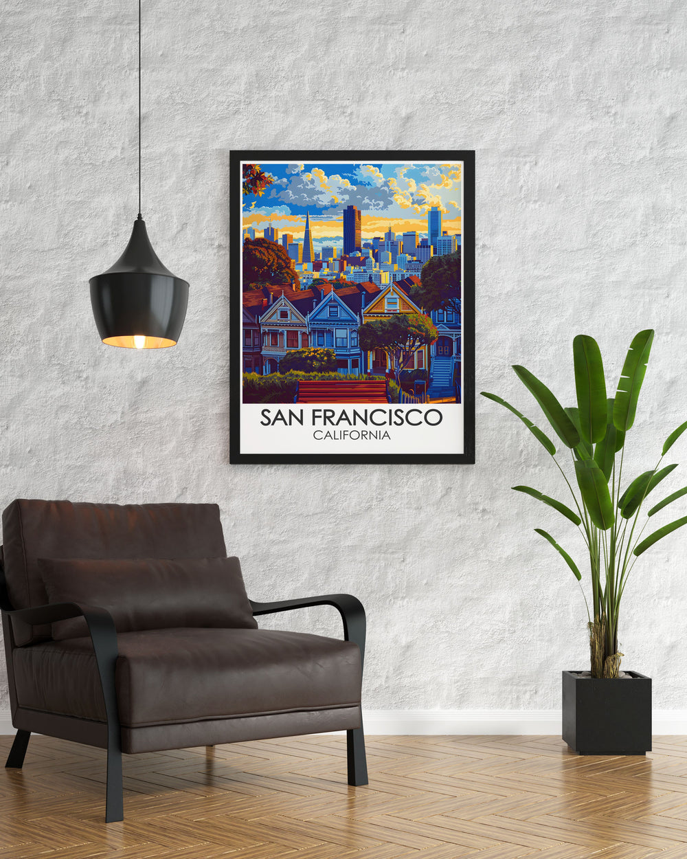 Our Painted Ladies Wall Art decorates your space with a piece of San Franciscos history. The poster highlights the famous Victorian homes, painted in vibrant hues, bringing a sense of nostalgia and charm to any room. Perfect for travel lovers and fans of classic architecture.