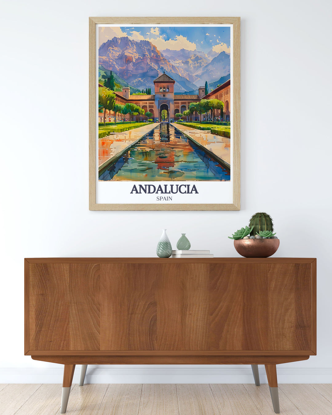 Featuring the Sierra Nevada Mountains in Andalucia, this art print highlights the majestic peaks and serene landscapes, making it an ideal piece for nature lovers and home decor enthusiasts.