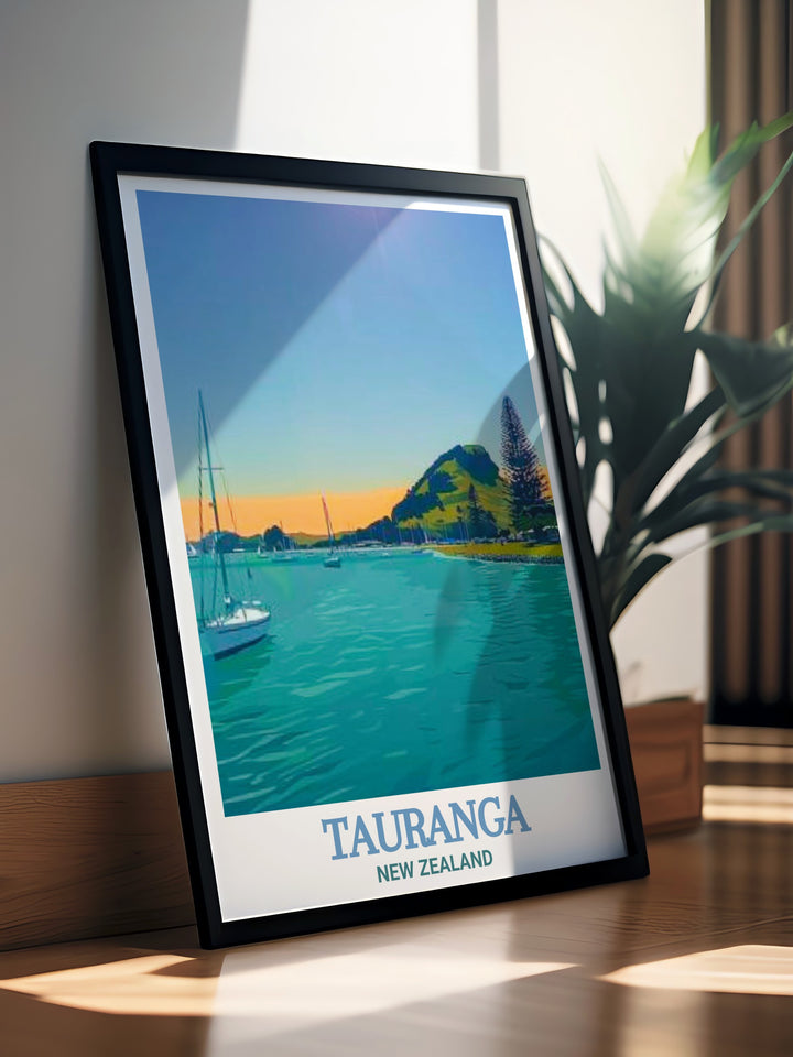 Pilot Bay modern prints designed to impress and perfect for anyone looking for a unique New Zealand gift that captures the serene landscapes of Tauranga