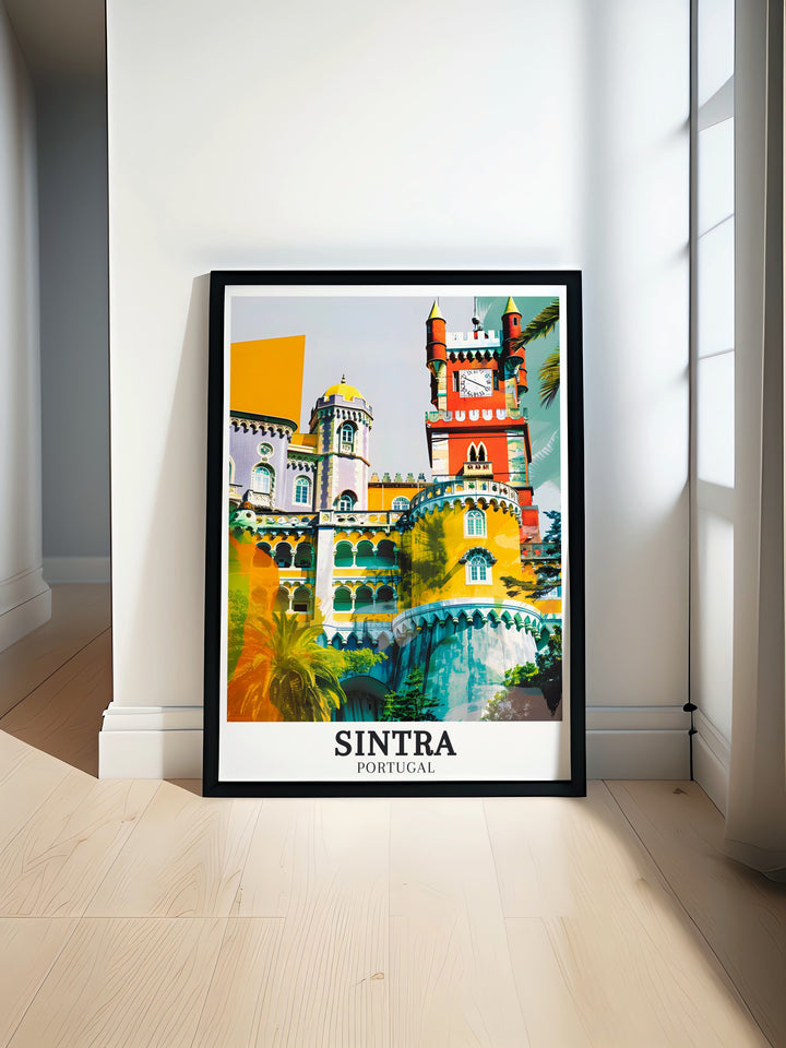 Portugal Wall Art featuring Pena National Palace Portuguese Riviera perfect for adding elegance to any living space with vibrant colors and architectural grandeur