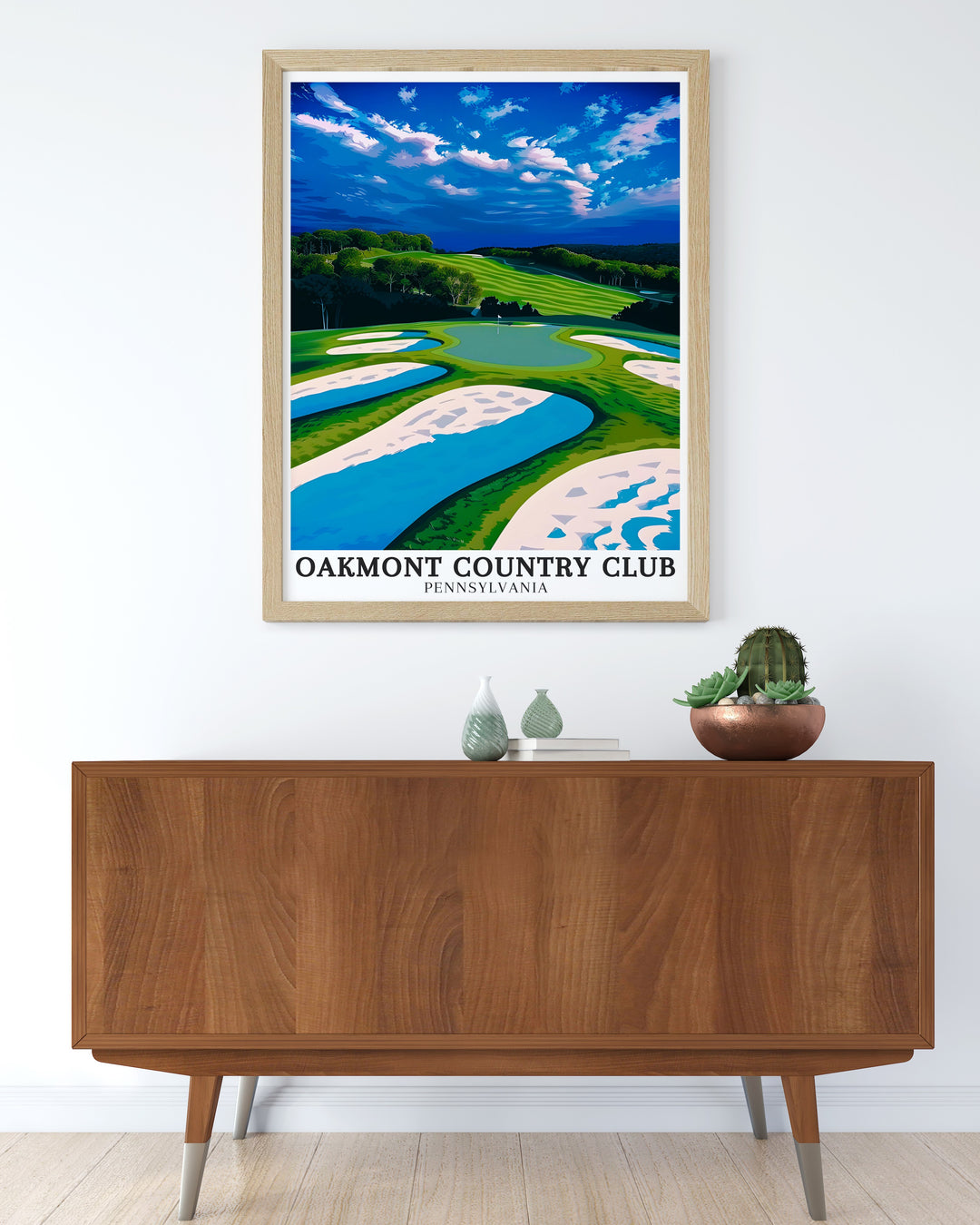 Elevate your home decor with this Oakmont poster print capturing the intricate design of the Church Pew Bunker and Par 3 hole a must have for those who appreciate Pennsylvania prints and the rich history of Oakmont Country Club