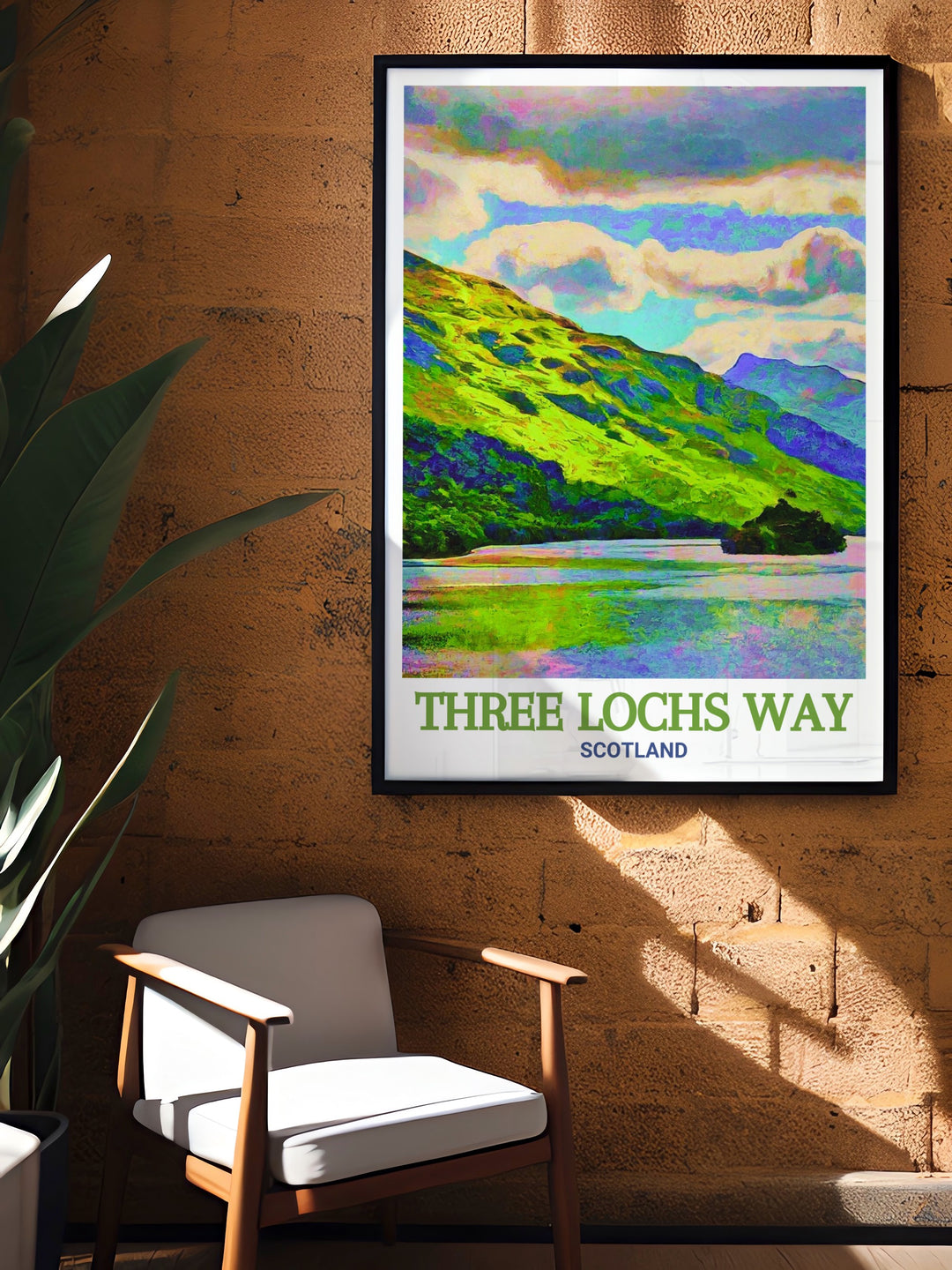 Bring Scotlands great trails to life with this poster print of the Three Lochs Way, featuring breathtaking views of Loch Lomond and Gare Loch. This travel print is a celebration of Scotlands natural beauty and outdoor adventures, perfect for hikers and nature lovers alike.