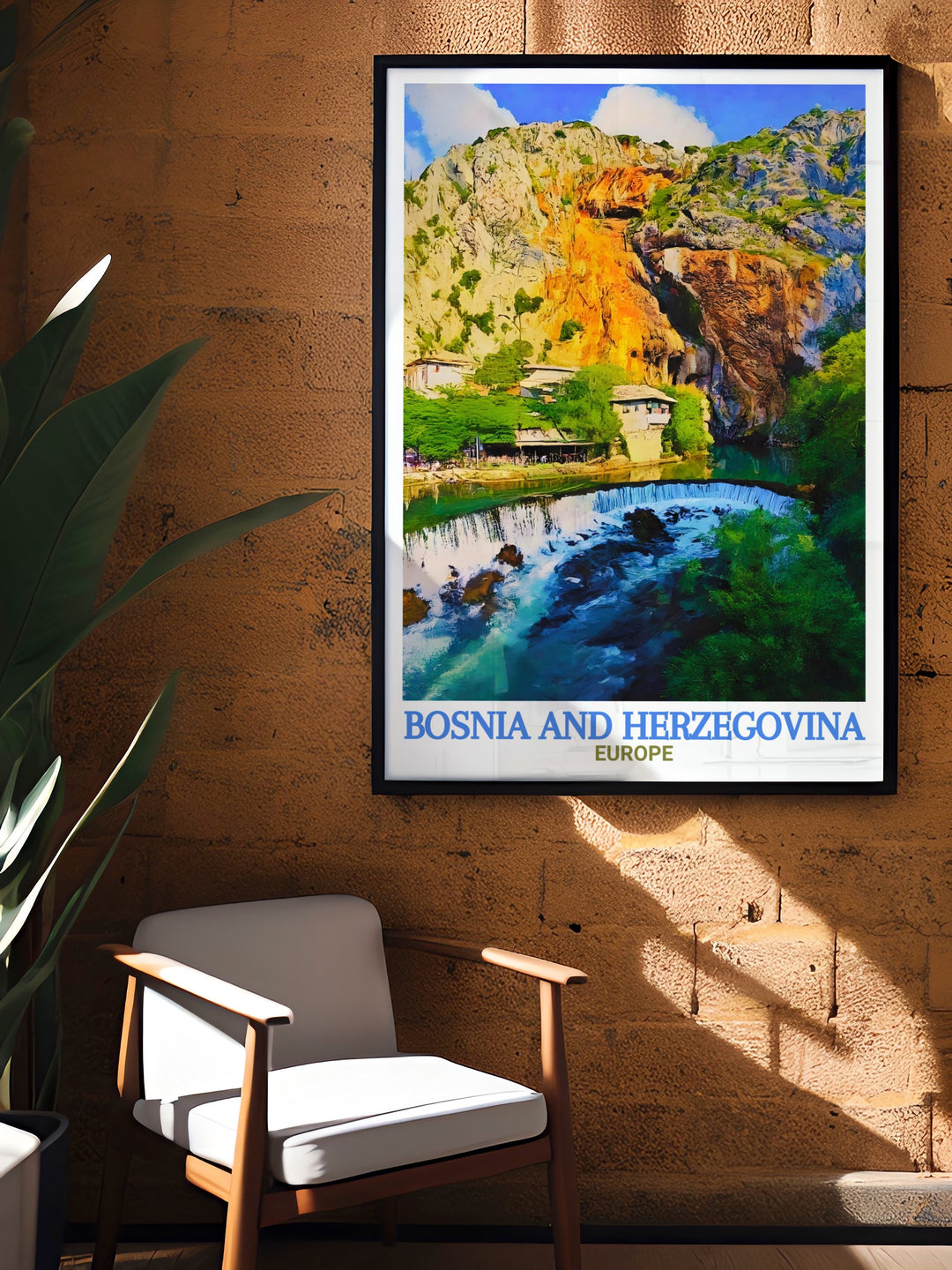 This Blagaj Tekija poster print captures the peaceful beauty of the 16th century Sufi monastery in Bosnia and Herzegovina. The fine details of the monastery, set against the tranquil backdrop of the Buna River, make this travel print an ideal addition to any art collection.