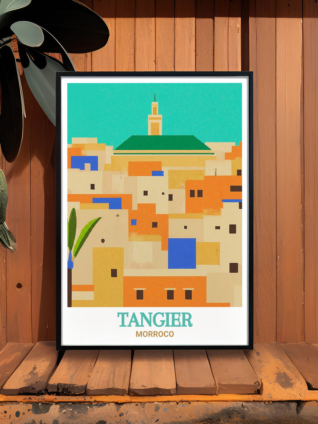 This Tangier poster highlights the lively scenes of the Medina, with its bustling streets and colorful markets. A perfect travel print for those who want to bring the essence of Moroccan life into their home.