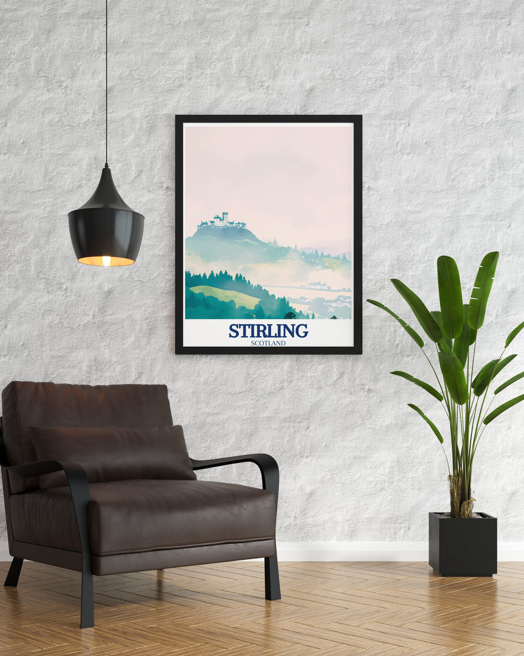 This stunning art print of Stirling Castle and Stirlings Old Town offers a detailed look at two of Scotlands most famous landmarks. The vibrant colors and intricate design make it perfect for enhancing your home decor or giving as a thoughtful travel gift.