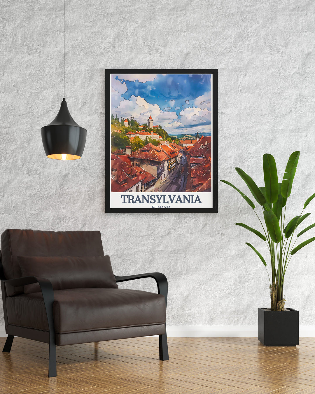 Featuring Transylvanias Corvin Castle and the historic Sighișoara Citadel, this travel print highlights the regions architectural and cultural heritage. Perfect for art lovers and travelers, this framed artwork offers a stunning view of Romanias most iconic landmarks.