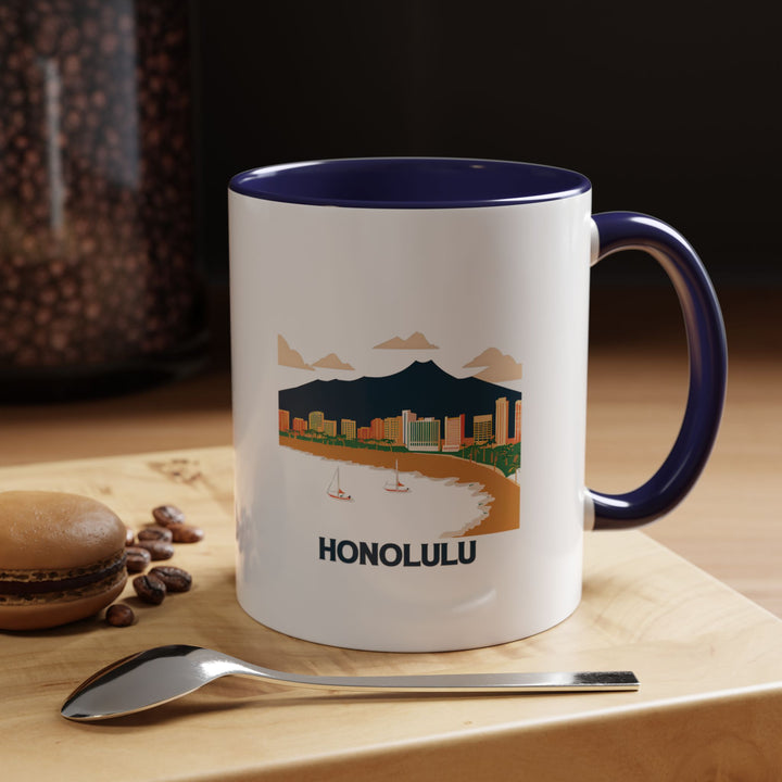 Enjoy the spirit of Honolulu with this artistic ceramic mug, showcasing detailed designs inspired by the city’s charm. Dishwasher-safe and durable, it is perfect for coffee or tea lovers and makes a thoughtful gift or keepsake.